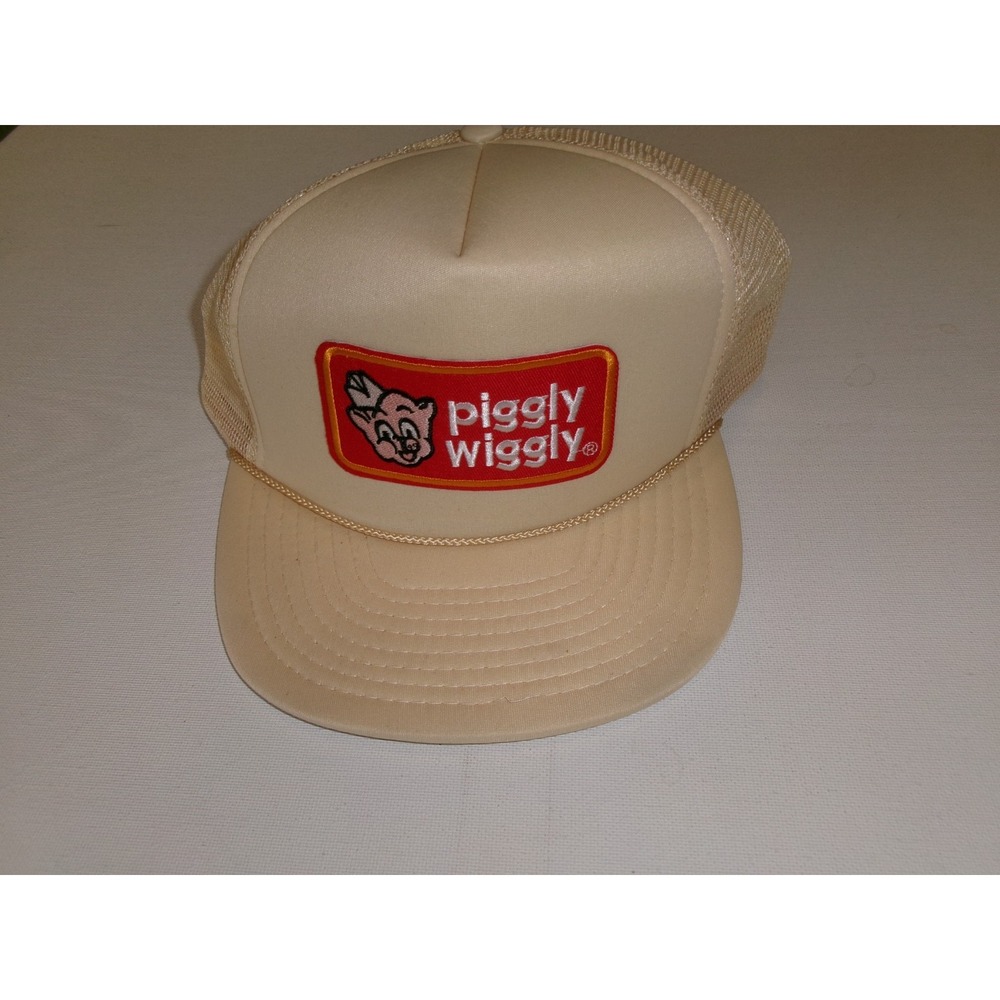 PIGGLY WIGGLY TRUCKER ROPE 90S  SNAPBACK  BEACH GOLF Y2K 00S HAT CAP VINTAGE S3